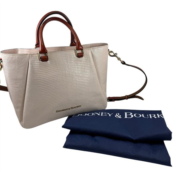 Dooney & Bourke Bag Purse Tote & DB Bone Blush Lizard Top Handle Crossbody - Picture 7 of 13